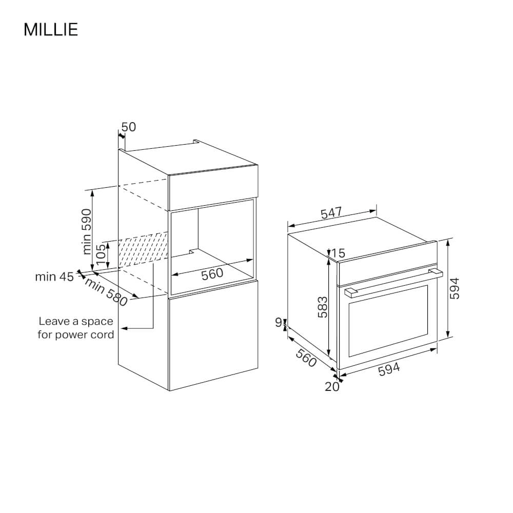 เตาอบแบบฝัง EVE รุ่น MILLIE ขนาด 60 ซม. สี เทา _6